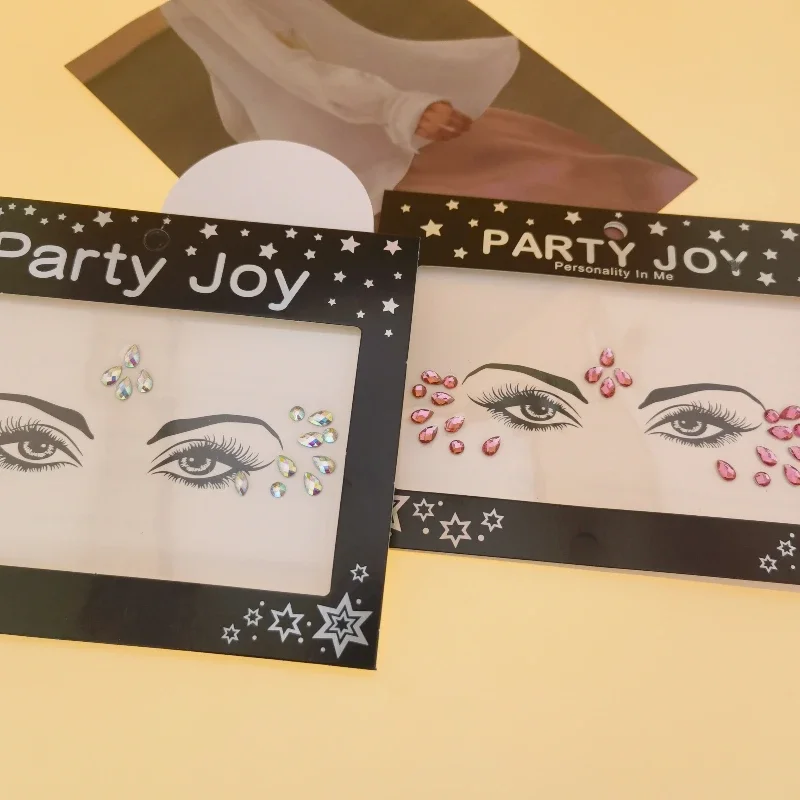 Eyes 3D Face Jewels Crystal Glitter Jewels Fake Body Temporary Tattoo Sticker Body Perform Party Vocal Concert Makeup Stickers