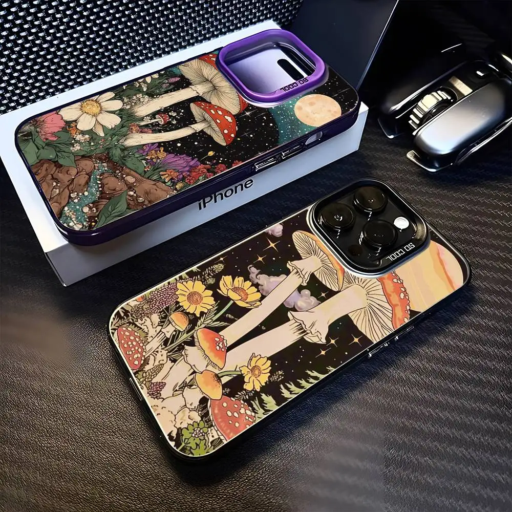 

Starry Mushroom Realm Phone Case For iPhone17,16,15,14,13,12,11 Plus,Pro Max Purple Matte Shockproof Cover
