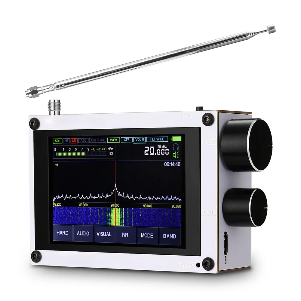 3.5 Inch IPS Screen Full Band Software Defined Radio 50kHz-2GHz With AM SSB NFM WFM Modes For RF Communication Test