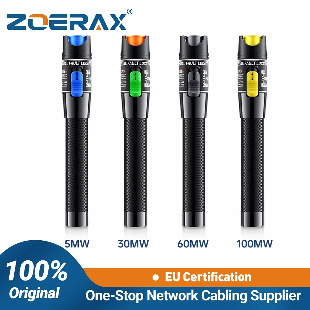 ZoeRax 5/30/60/100MW Visual Fault Locator Fiber Optic Cable Tester Tool VFL FC/SC/ST(LC Adapter and Battery Not Included）