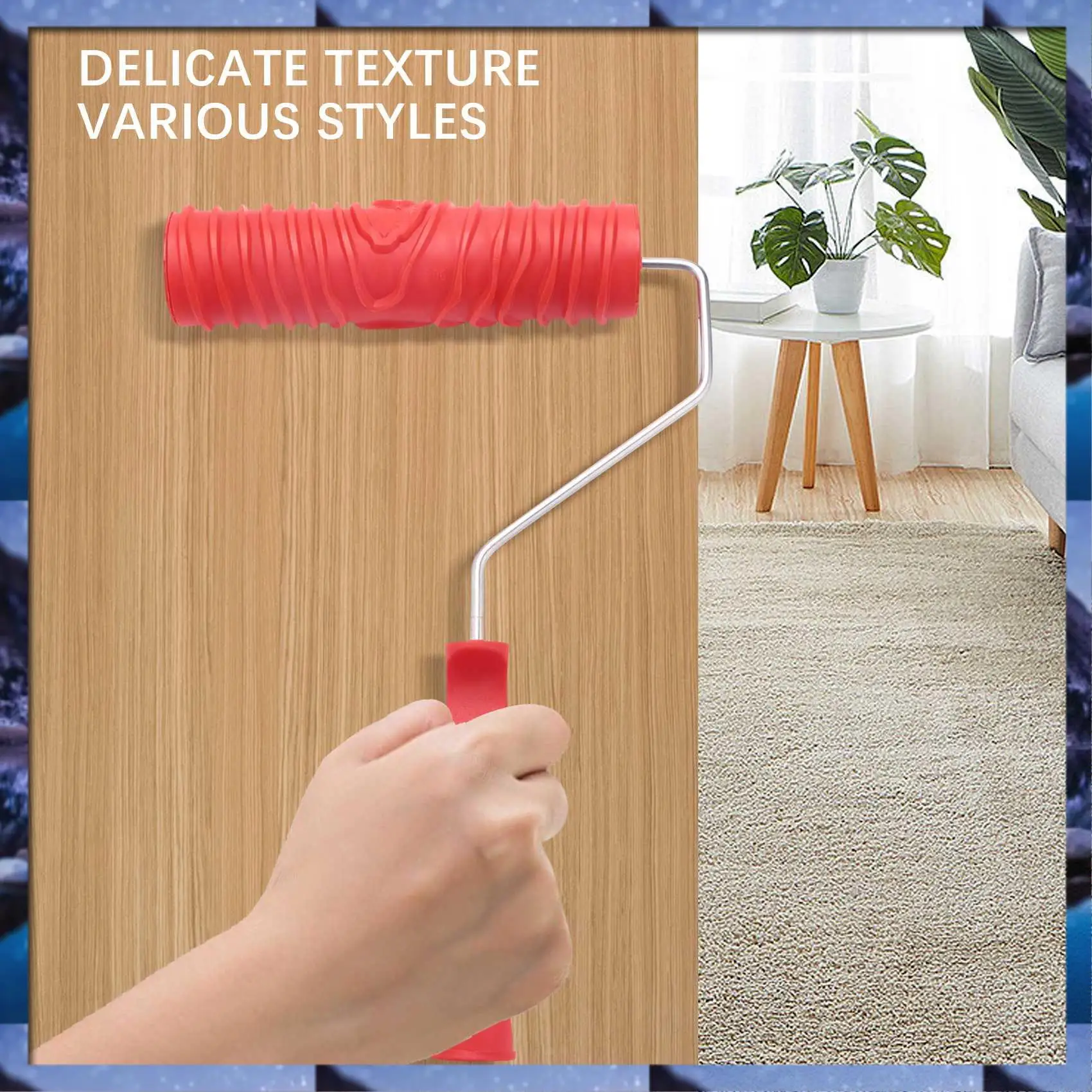 

ABSU 7 Inch Empaistic Pattern Roller Painter +2 PCS Wood Graining Painting Tool,Art Wallpaper Imitation Wood Grain Tool,Wall Tex