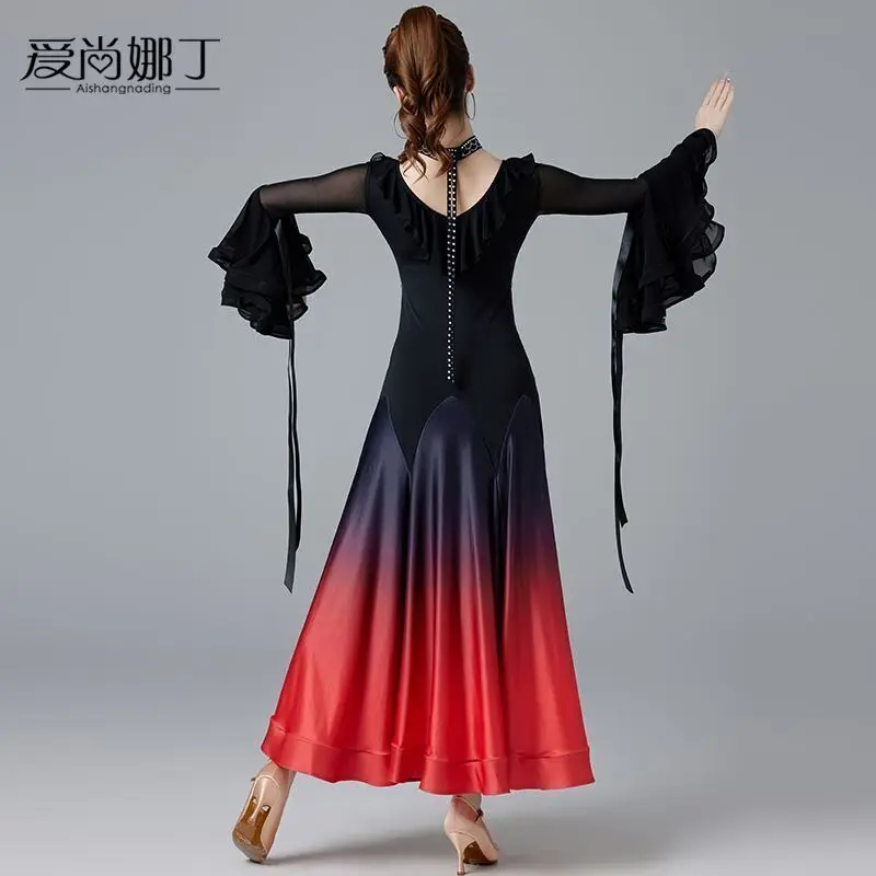 Modern Dance Skirt New National Standard Waltz International Fashion Competition Performance with Large Swing Gradient Dress