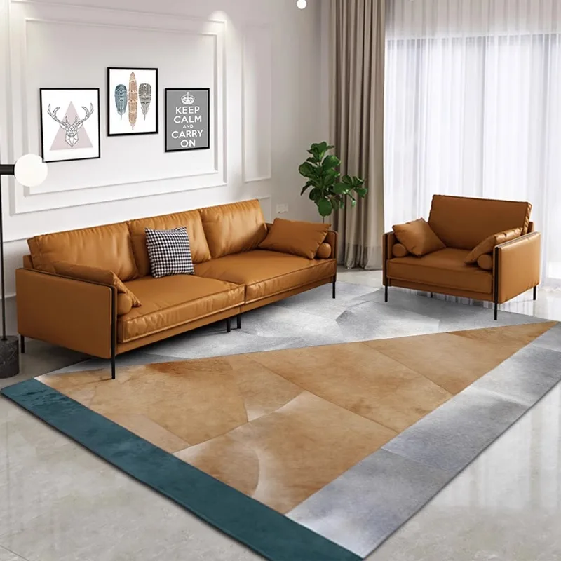 Living Room Simple Geometry Carpet Real Cowhide Rug for Bedroom Customize Parlor large office cloakroom Floor Mat view 3