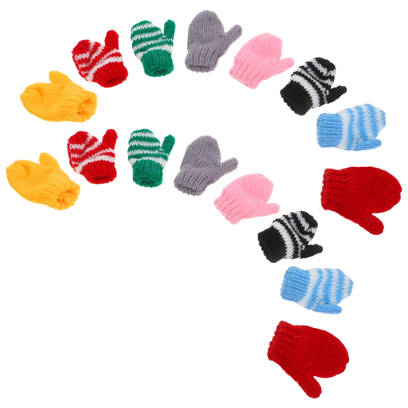 

8 Pairs Dress Up Knit Gloves Soft Cozy Role Playing Accessories Kids Handmade Mini Mittens Craft Supplies
