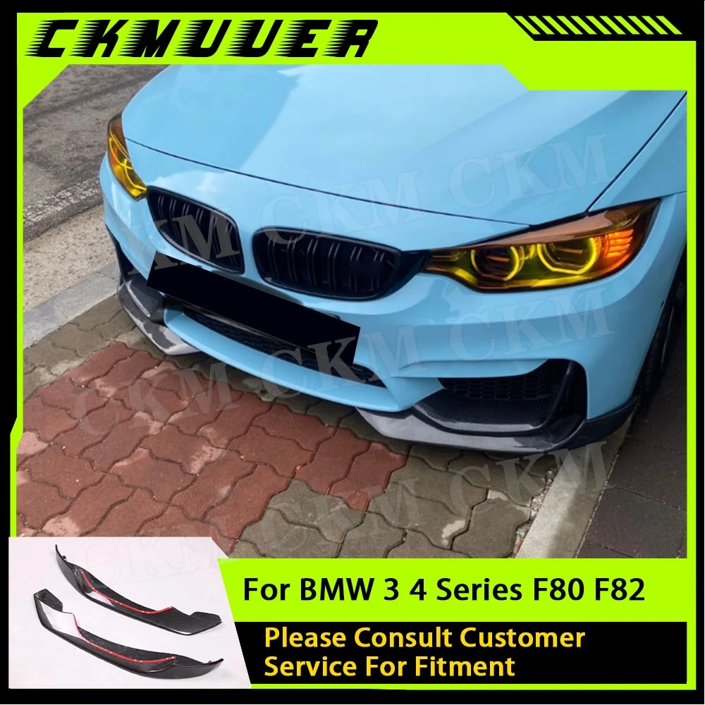 

Передние фартуки из сухого углеродного волокна, клапаны для BMW 3 4 серии F80 F82 F83 M3 M4 2014-2017, защита подбородка, Стайлинг автомобиля