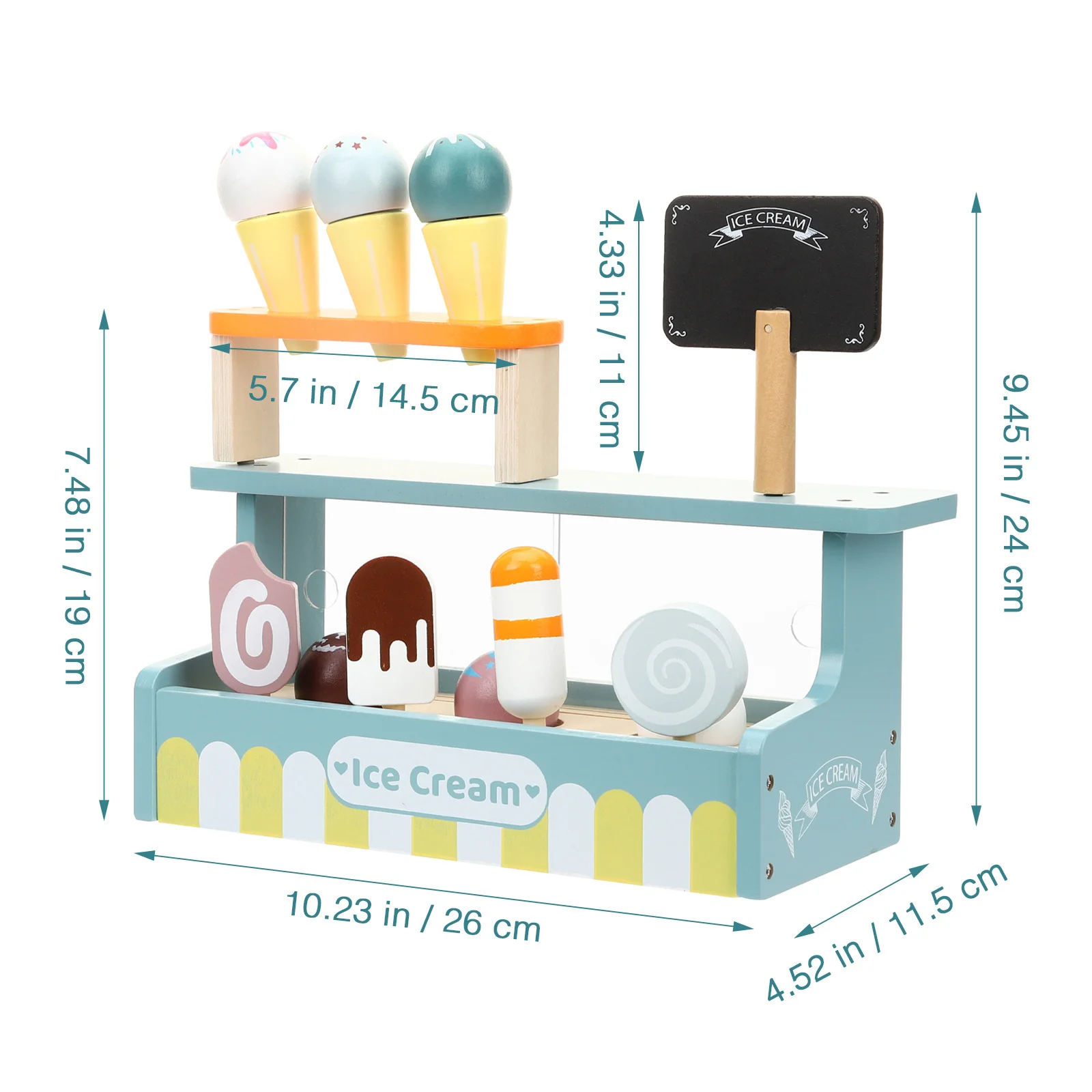 مجموعة واحدة من لعب متجر الآيس كريم للأطفال، لعبة آيس كريم تعليمية ممتعة وإبداع الذاكرة هدية عيد ميلاد