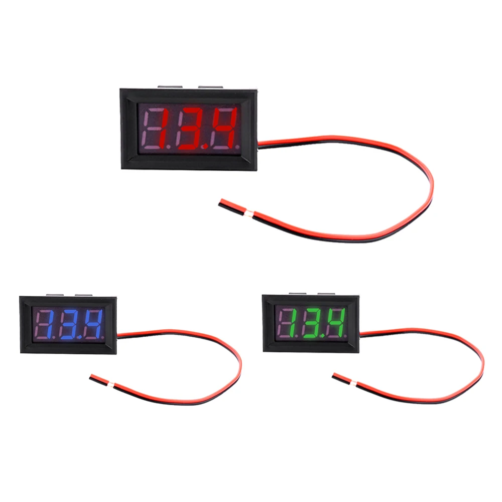 0.56 Inch LED Digital Voltmeter Voltage Meter Volt Instrument Tool 2 Wires Red Green Blue Display AC 70-500V 110V 220V