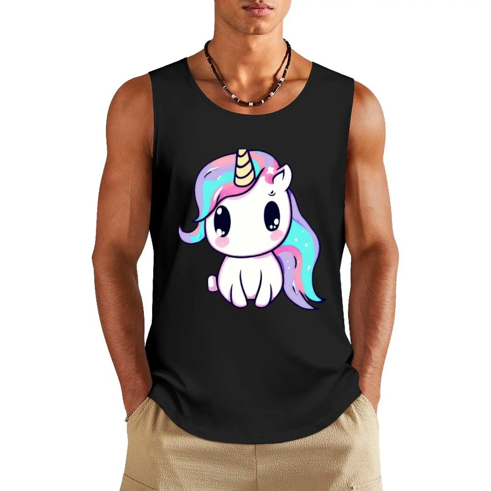 

Unicorn Kawaii Tank Top Gym T-shirts for men Men's gym clothing Sleeveless men Men gym sportswear