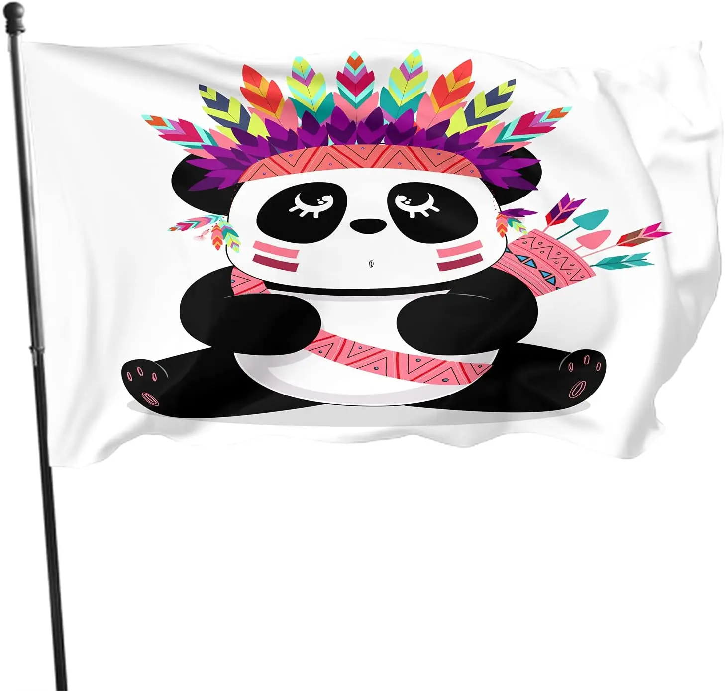 Cute Panda Flag Black and White Perfect for Any Balcony or Courtyard Garden Living Room Decorative Flag for Women Men Kids Gifts image 3