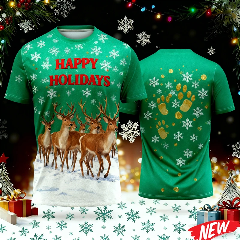 เสื้อยืดลายกราฟิกซานตาคลอสและส - Men'S Fashion Xmas Party บทวิจารณ์และราคา