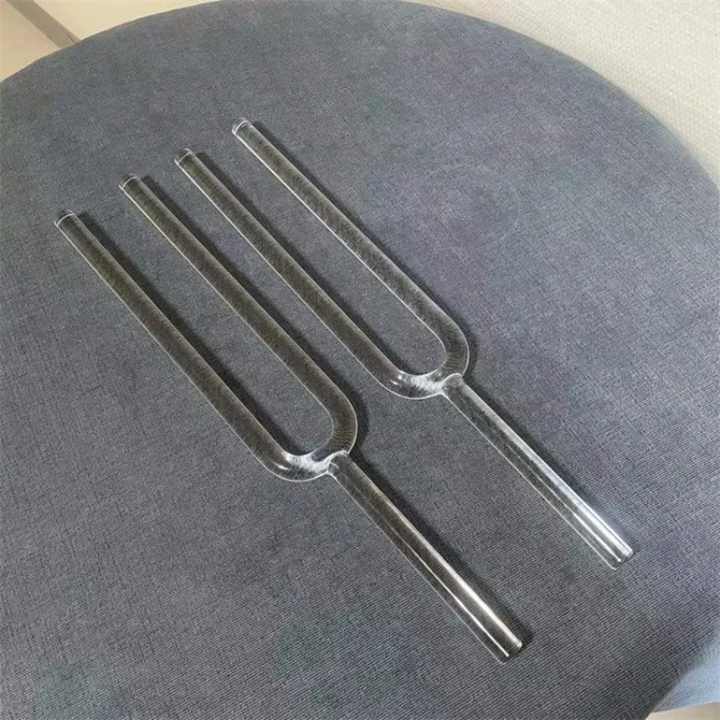 Transparent Crystal Tuning Fork Yoga Meditation Sound Healing Tuning Forks Clear Quartz Tuning Fork Percussion Instruments