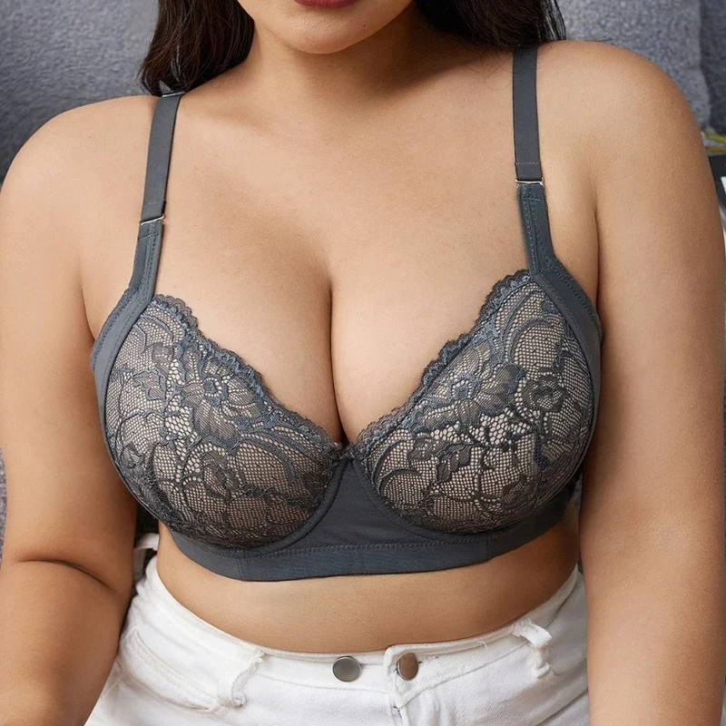 Sexy Lace Lingerie Women's Plus Size Wireless Bra Comfortable  Anti Sagging Bras