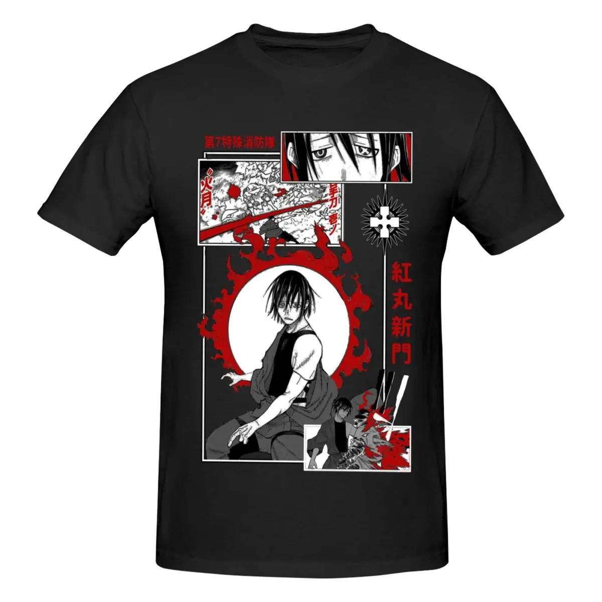 Men Benimaru Fire Force Anime T Shirt Streetwear Big Size Cotton Crewneck Custom Sleeve Men Clothing