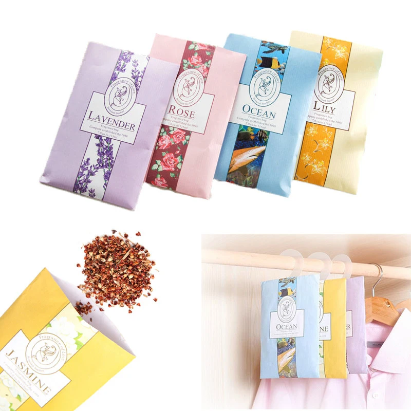 6Pcs Air Freshener Hanging Aroma Bag Natural Smell Incense Sachet Cupboard Bags Perfume Fragrance Bags Wardrobe Clothing Drawer