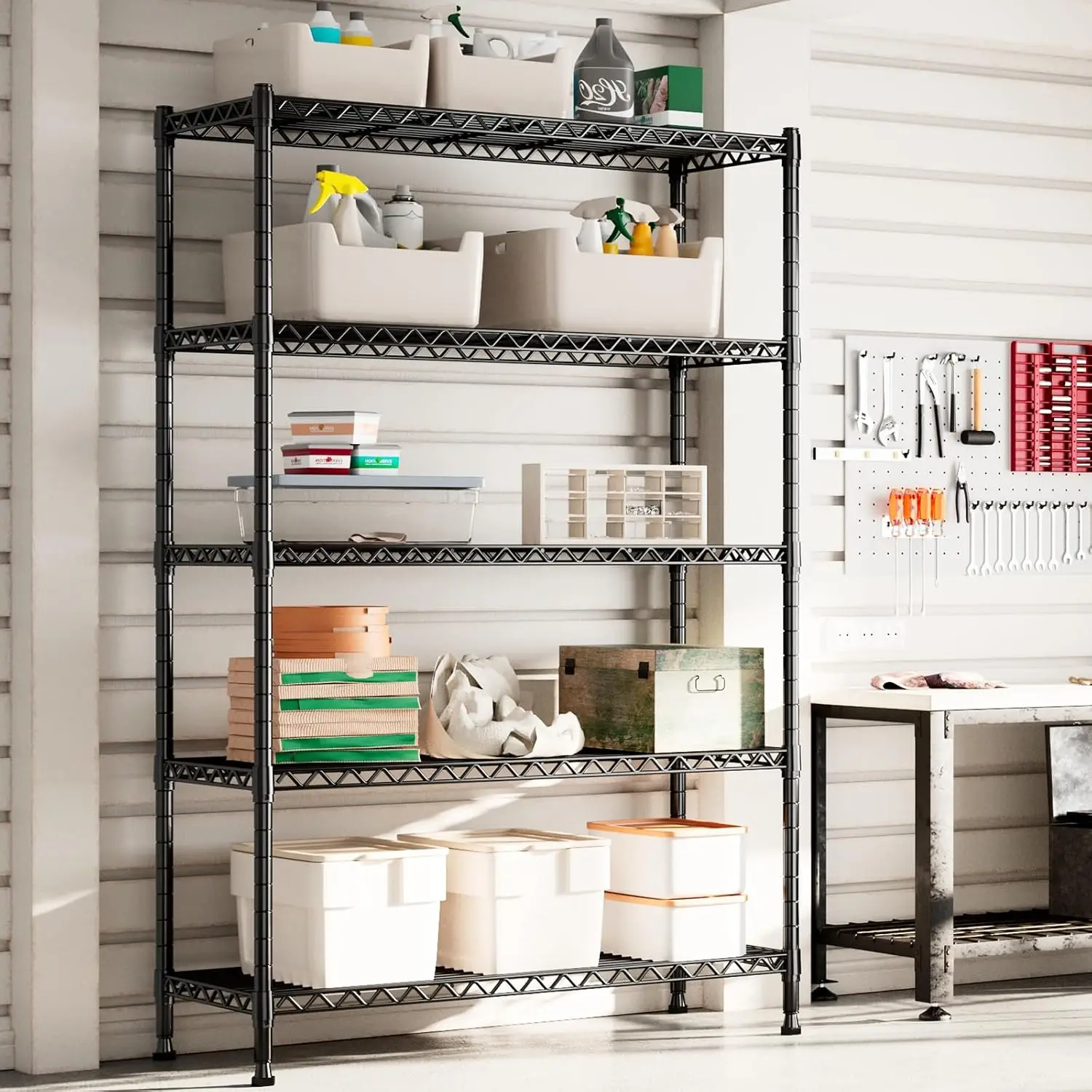 Wire Shelving with Wheels Deep Storage Shelves with Wheels 73.6