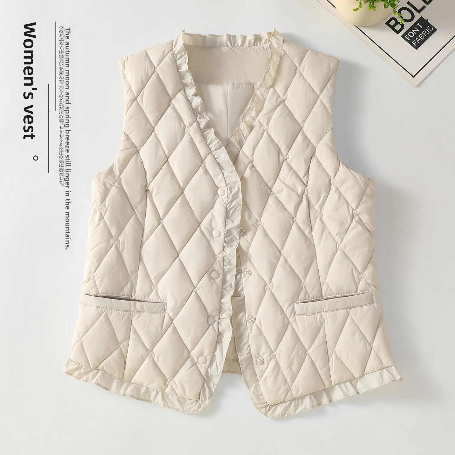 

Легкий утепленный жилет большого размера с цветочным кружевом, верхняя одежда, внутренняя подкладка из хлопка, с цветочным узором, зимняя женская куртка нового стиля