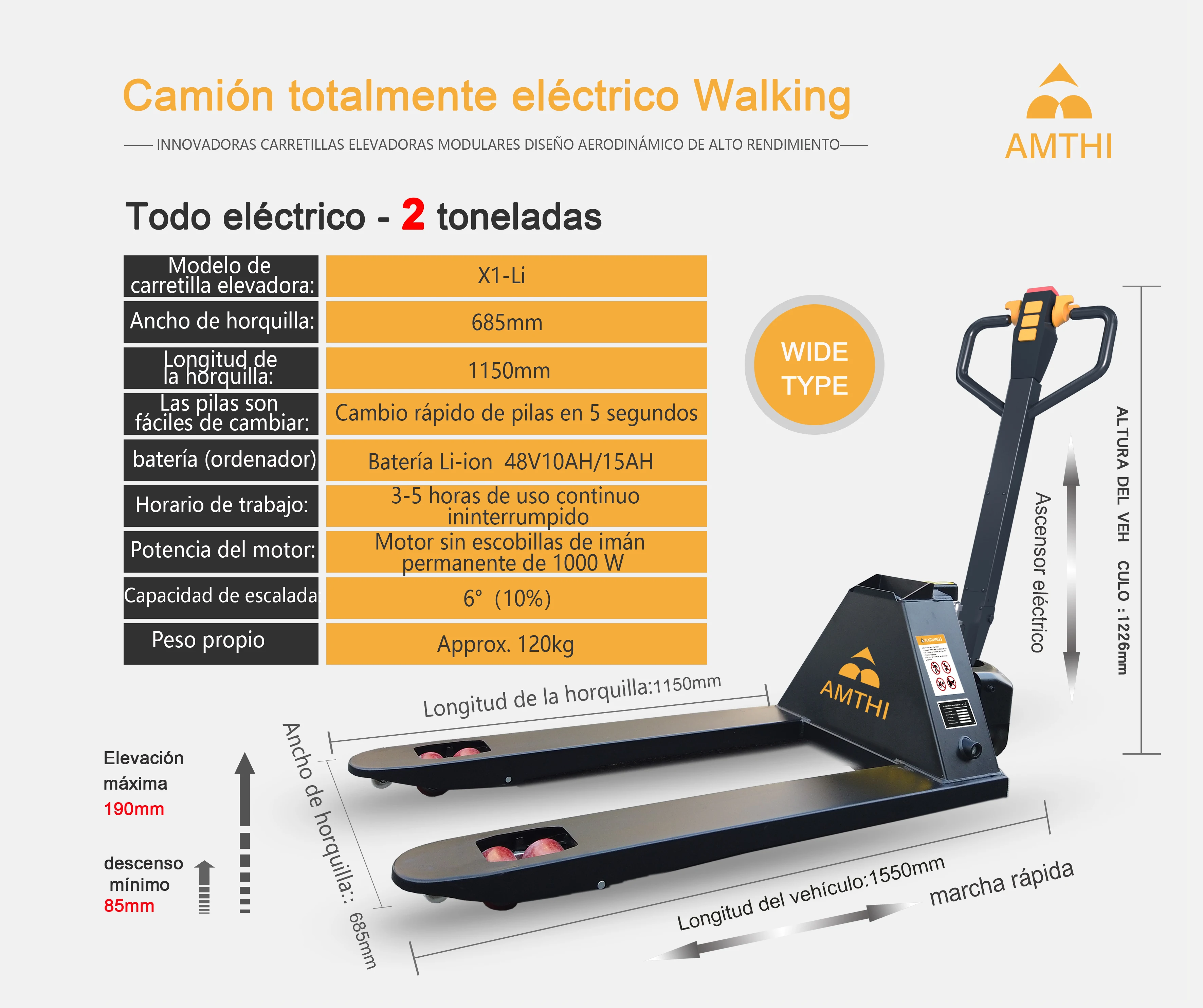 

T03 Уровень 1,5 тонны 2-тонный подъемник для использования в помещении, литий-ионный аккумулятор, разъем для поддона, полиуретановые шины, цены на электрические вилочные погрузчики