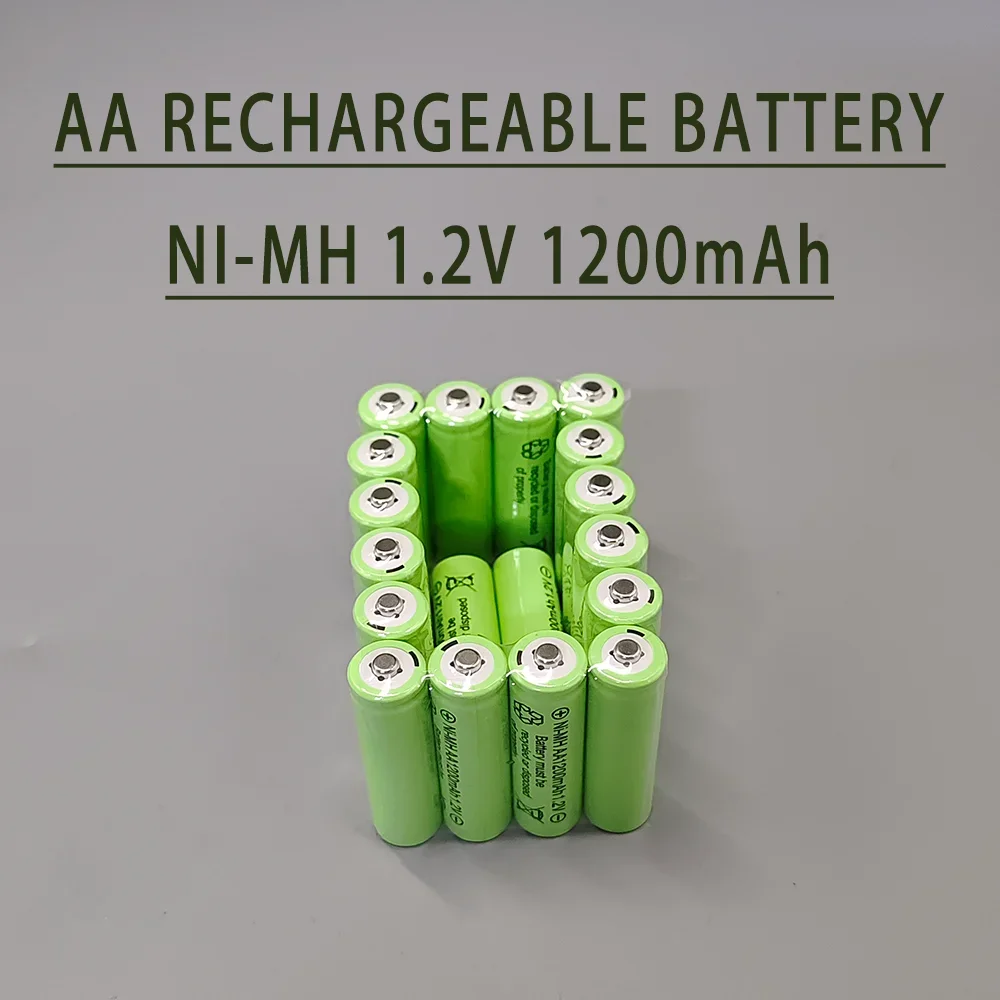أقصى قدر من الأداء! بطاريات AA قابلة لإعادة الشحن 1.2 فولت 1200 مللي أمبير في الساعة لأجهزة التصريف العالي مثل الكاميرات ومعدات الألعاب ومصابيح LED الكاشفة.