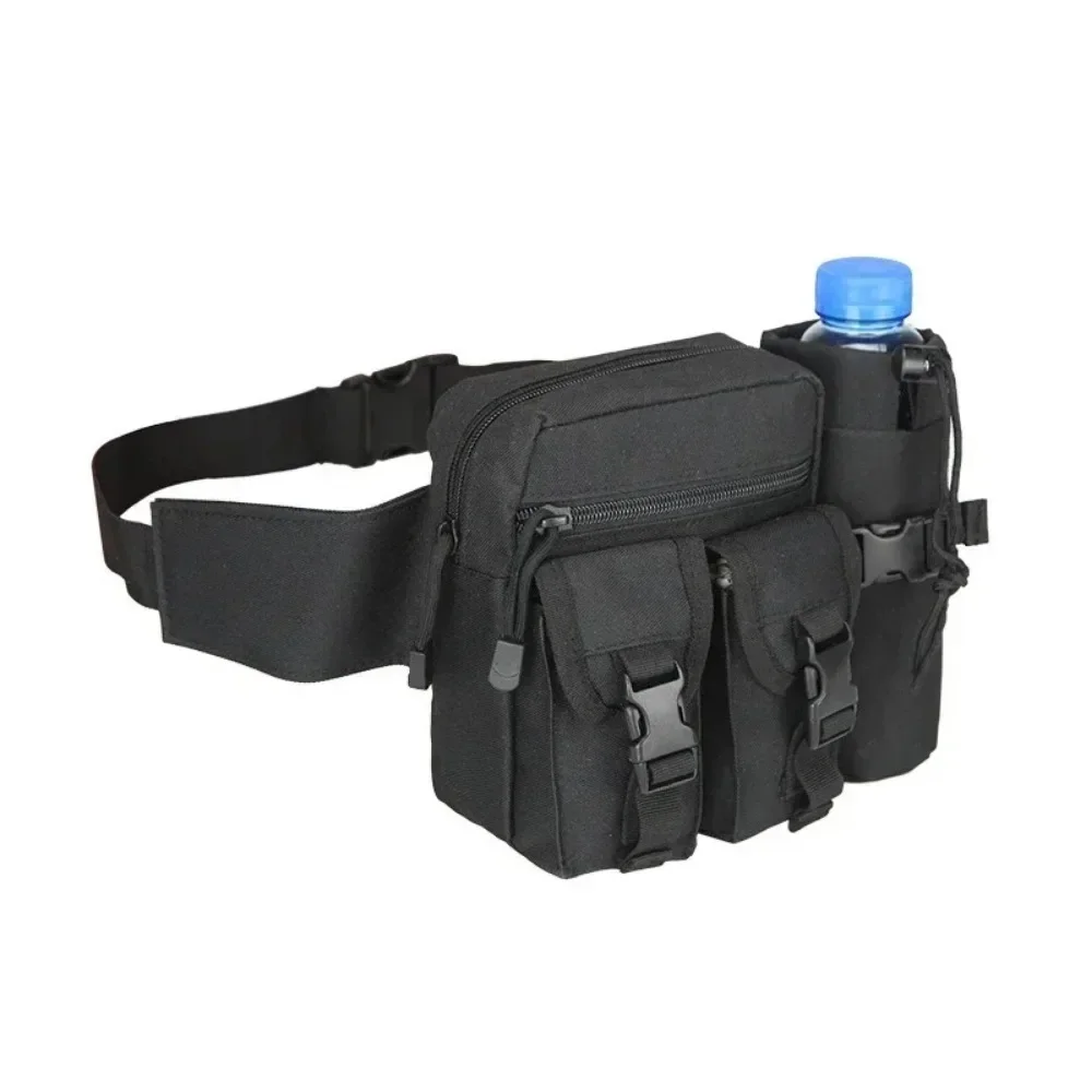 1pc Men Waist Pack Nylon Hiking Water Bottle Phone Pouch Outdoor Sports Climbing Camping Belt Bag Hiking Backpacks