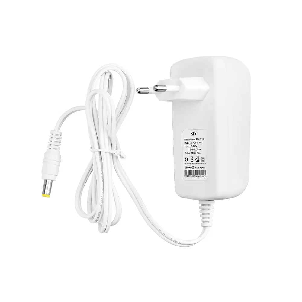 DC 12V 24V 1A 2A 3A Power Adapter White Shell Power Supply AC to DC LED Light Strip Power Adapter,5.5mm x 2.5-2.1mm Compatible