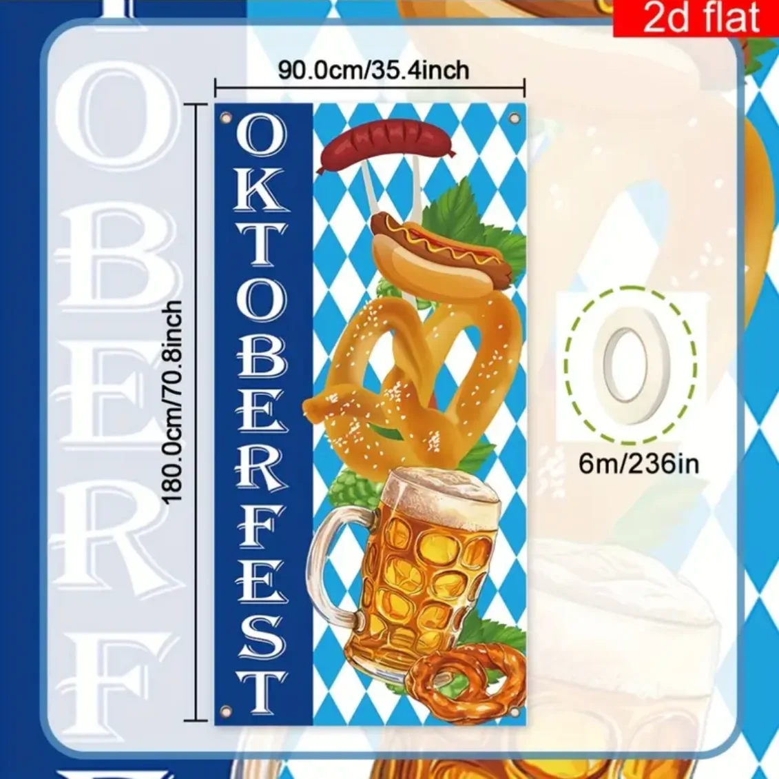 لافتة ثنائية الأبعاد لمهرجان بيرة ميونيخ مهرجان أكتوبر غطاء باب الحفلات ديكور داخلي وخارجي الشرفة علامة خلفية صور الدعائم #2