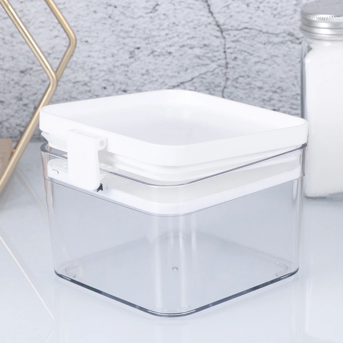 

【 500Ml White】Sealed Storage Jar Airtight Food Container Moisture Proof Kitchen Canister For Tea Coffee Sugar Biscuits Nuts