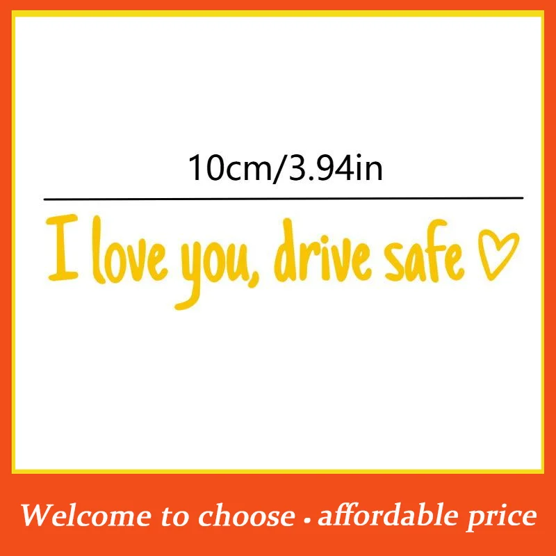 

[]4pcs New Drive Safe I Love You Rearview Mirror Decal-Waterproof Vinyl Car Mirror Sticker - Driving Safety Reminder Adhesive