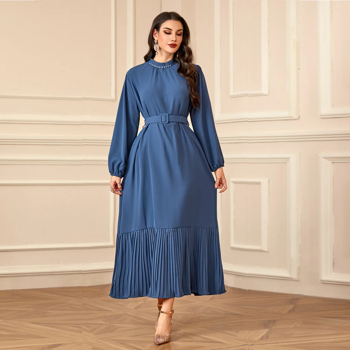 Robe longue Abaya femmes musulmanes robes modestes caftan Jalabiya ceintures maroc dubaï arabe Abayas Islam robes Robe Ramadan 2025