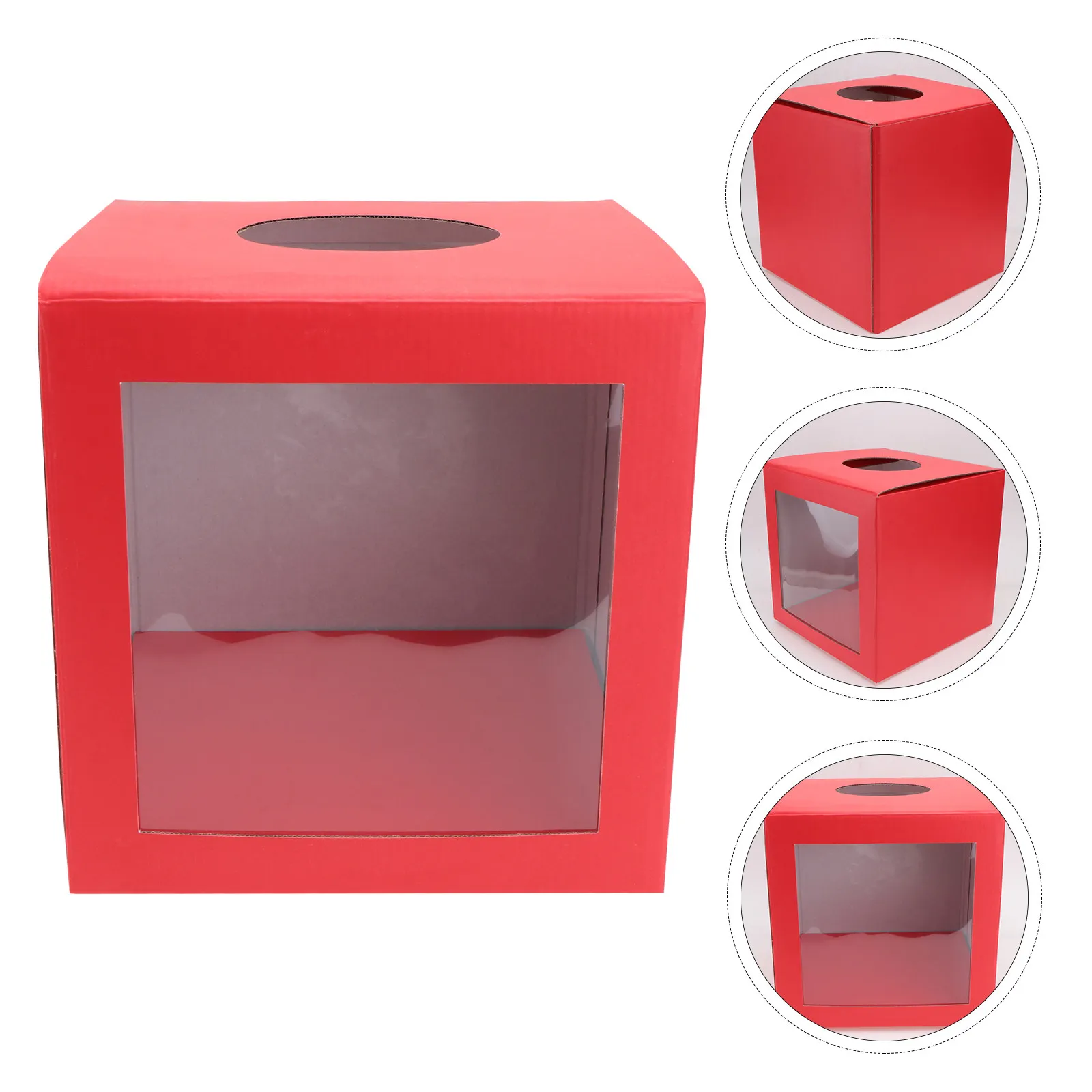 1Pcs Red Paper Draw Box Multi-Purpose Lottery Box for Annual Meeting Party Game Prize Ball Holder Lottery Case
