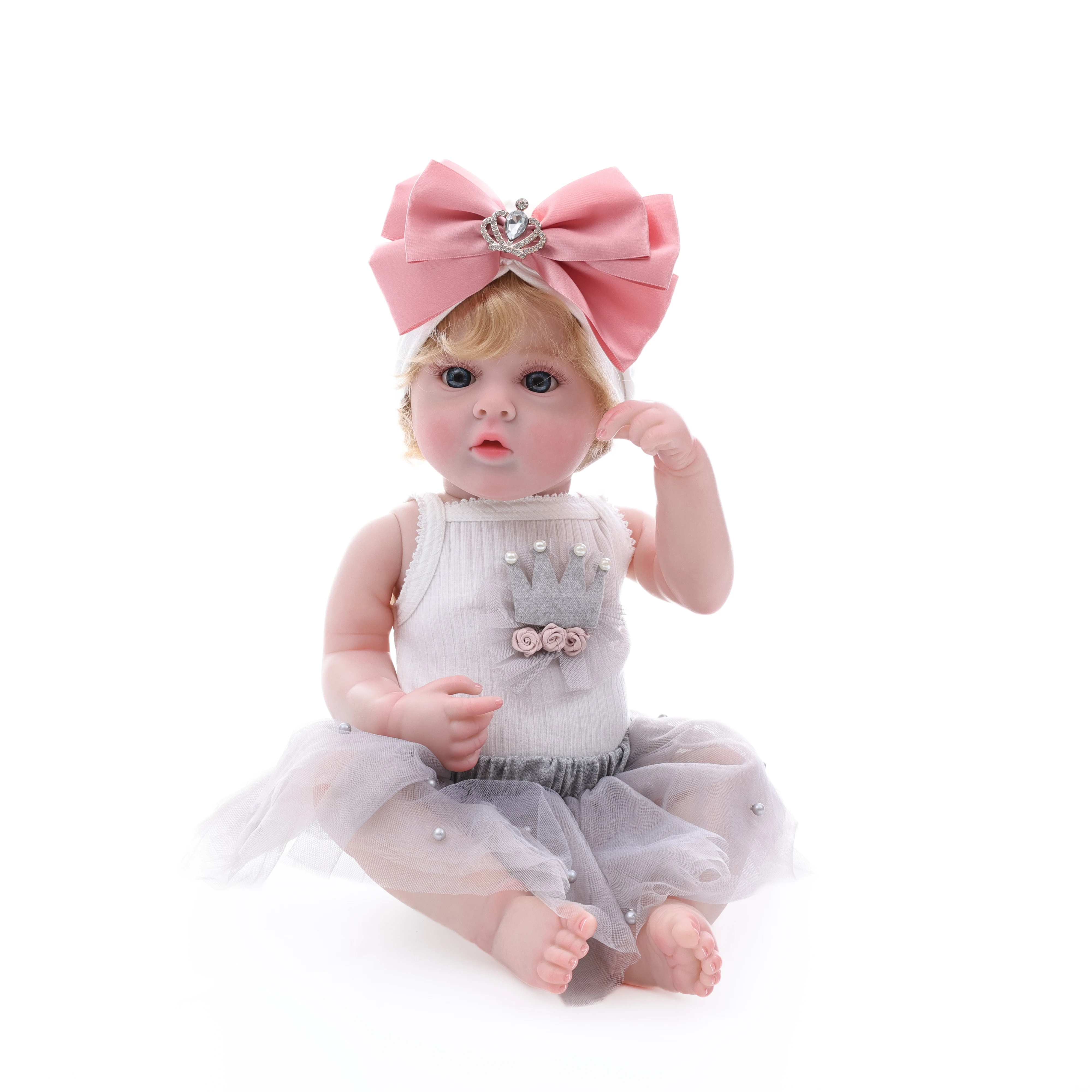 2 szt. Cloveray 22-calowa Oryginalna Realistyczna Lalka Reborn Całe Ciało z Winylu Ręcznie Robiona Wysokiej Jakości Zabawka z Żywej Palety Kolorów Prezent dla Dzieci