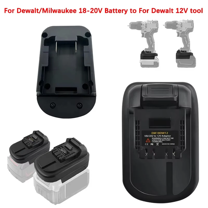 

Adapter for Dewalt/Milwaukee 18V 20V Li-ion Battery To for Dewalt 12V Battery Replacement Cordless Power Tool Converter