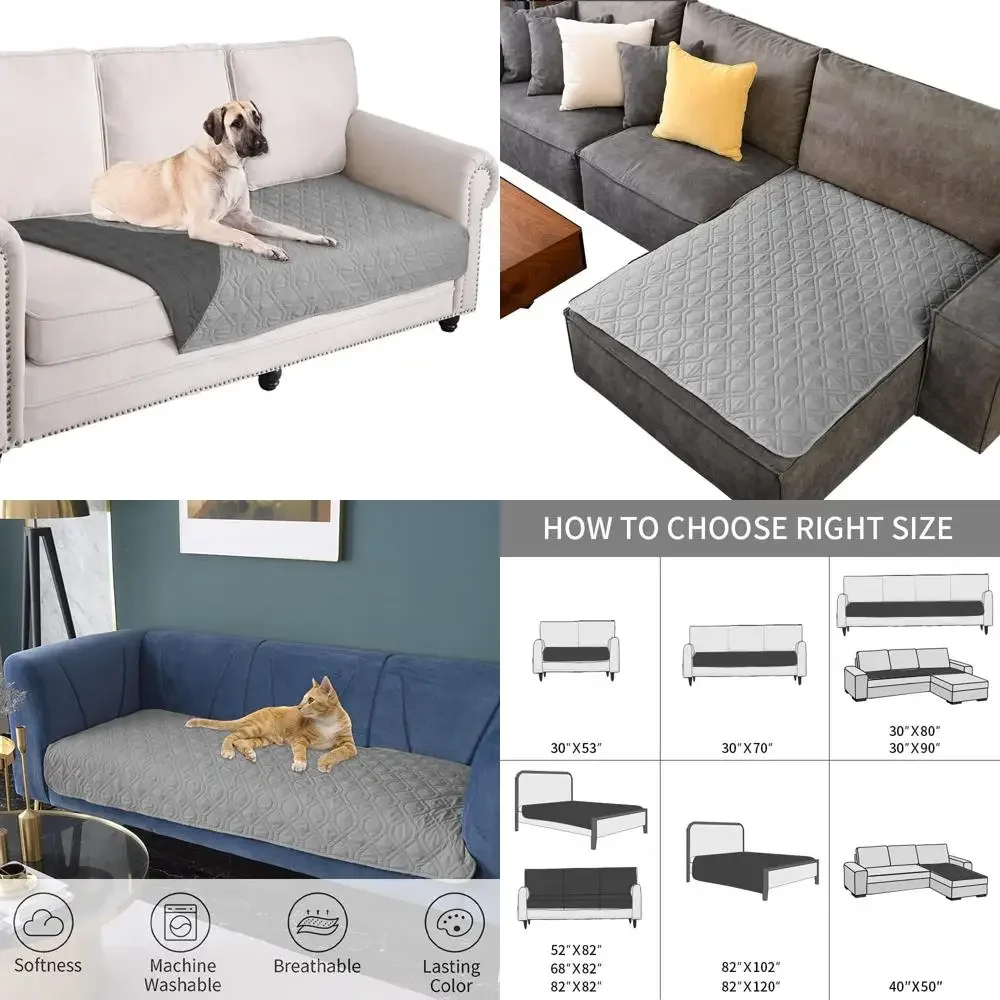 防水犬用ベッドカバー、家具、ベッド、ソファ用ペットブランケット、リバーシブル