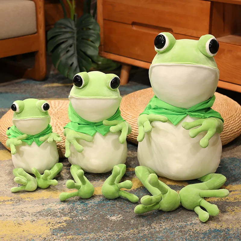 

Hot Kawaii Cloak Frog Plush Toy Soft Stuffed Animal Lovely Hat Big Eyes Anime Doll Baby Hug Pillow Children Boy Birthday Gifts