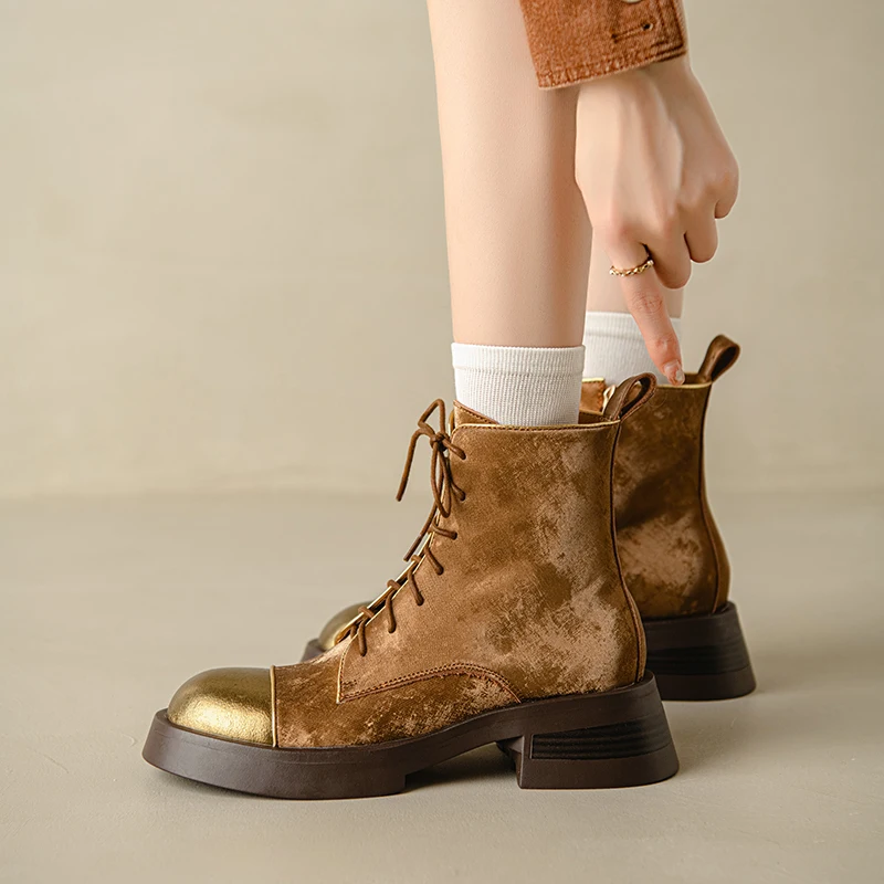 

Handmade Genuine Leather platform Boots Sexy Ankle boots,Fashion winter woman boots,knight boots, Heels Women boots