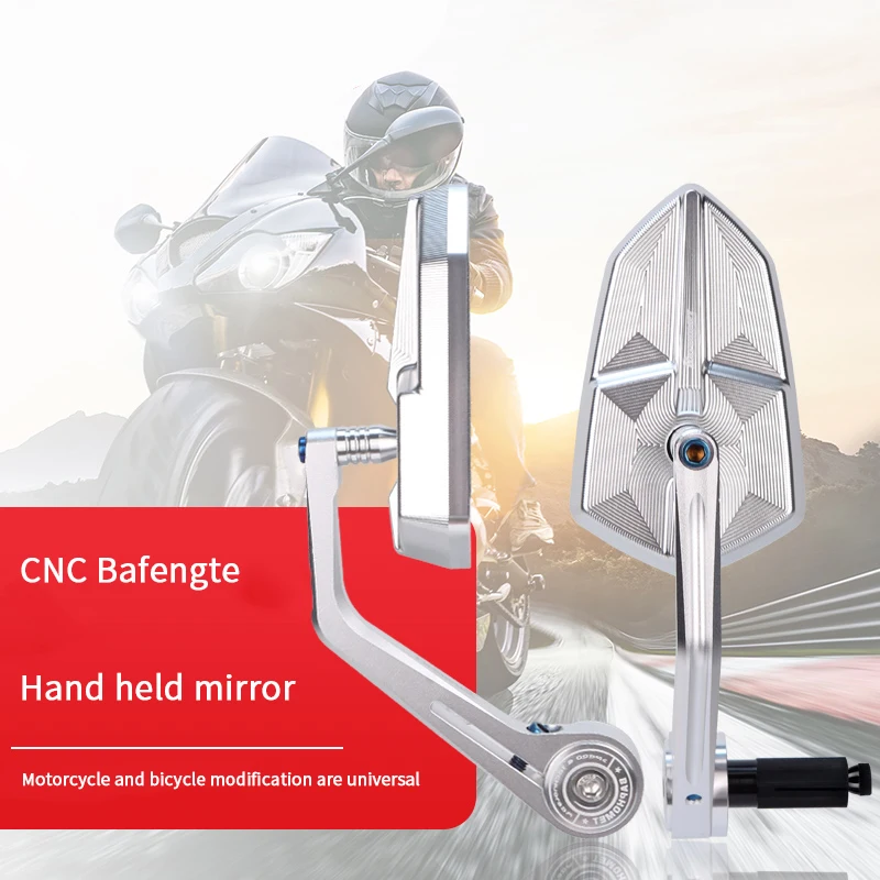 Upgrade Your Ride Burnt Titanium Shuriken CNC Motorcycle Side Mirrors - Universal Handlebar Mirrors for Enhanced Rearview