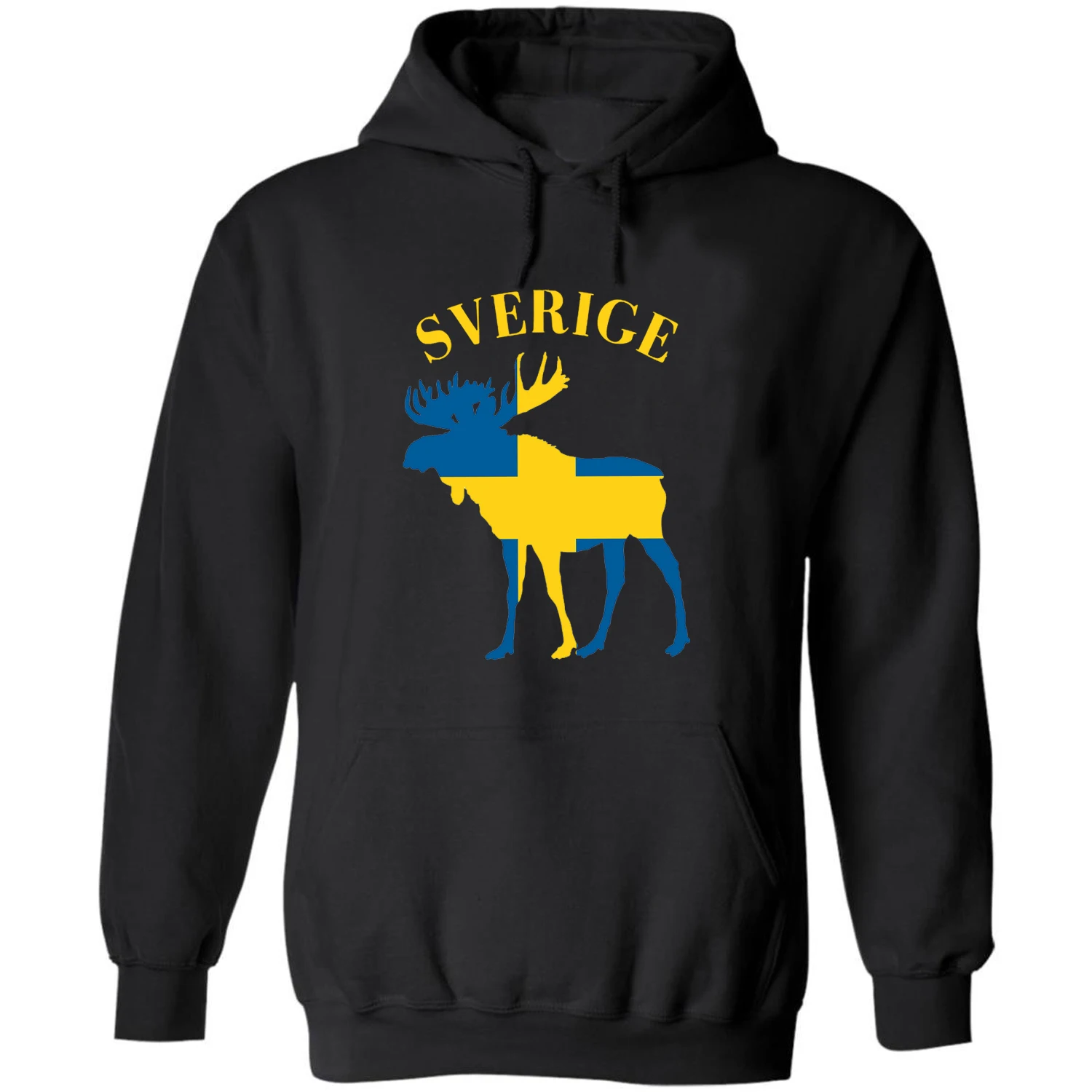 

Novelty Moose Elk Sweden Flag Sverige Pullover Hoodie New 100% Cotton Comfortable Casual Mens Sweatshirt Fashion Streetwear