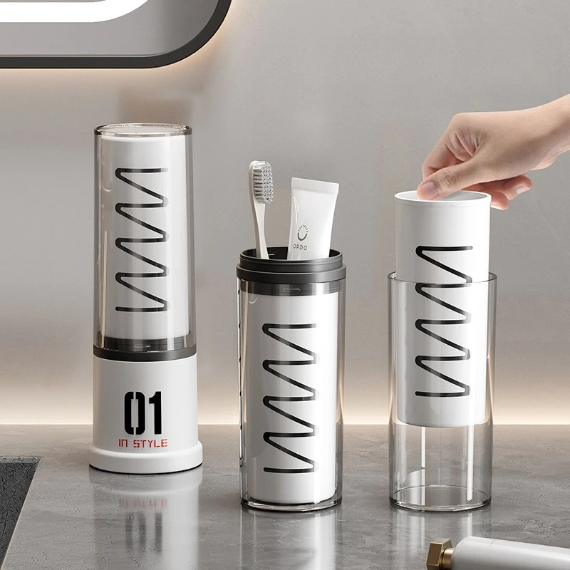 Toiletry Cup Convenient Travel Convenience, Household Three-in-one Set of Brushing and Garguing Cups, High-value Toothbrush Cups