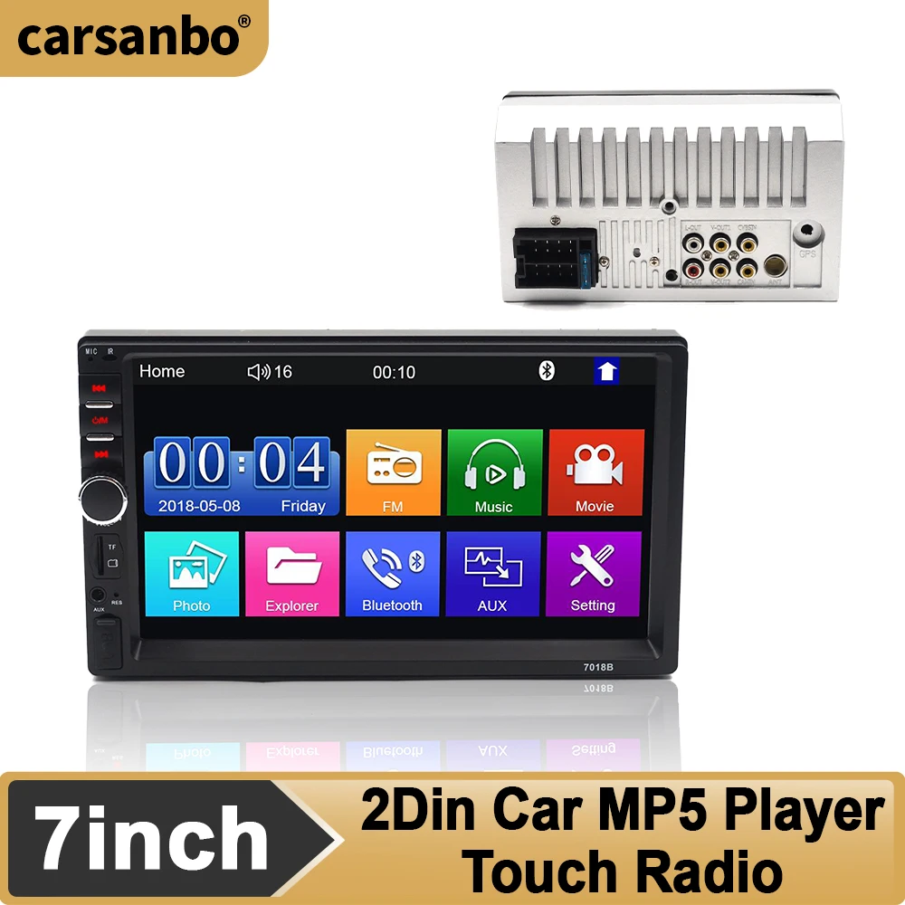 Carsanbo 7018B 7 Inch 2Din Car MP5 Player Touch Screen FM Radio Car Stereo Support Rear View Camera Multimedia Audio Player
