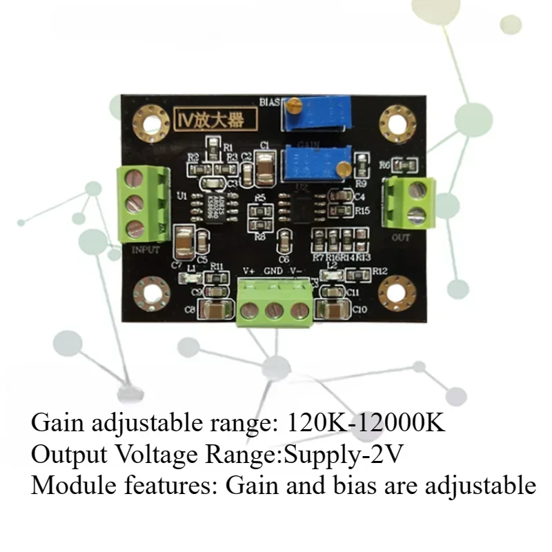 IV Model Current to Voltage Amplifier Module - Silicon PIN Photodiode Current Signal Amplification