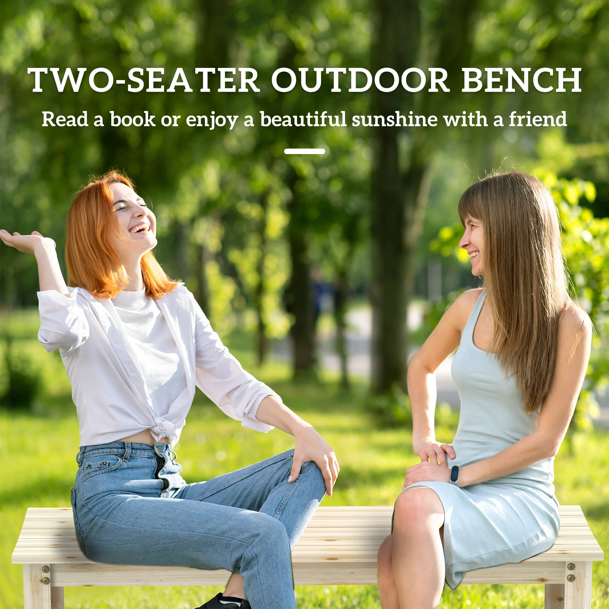 مقعد حديقة خشبي لشخصين، مقعد ف - مراجعة Outdoor Furniture Bench وسعره