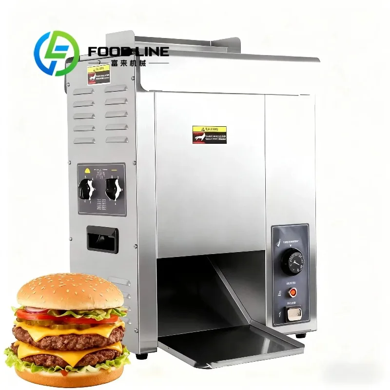 Custom Fast Food Hamburger Bread Toaster Automatic Burger Bun Toaster Price Burger Bun Vertical Toaster Machine Professional CE