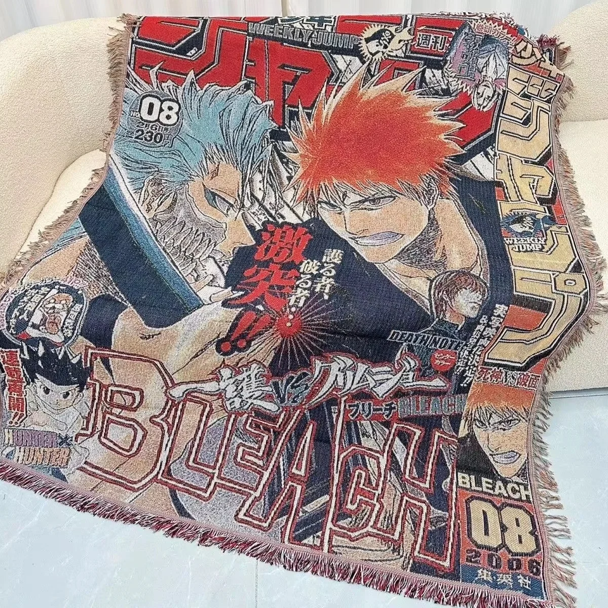 Anime Dragón golyós Általános alany Akta Gyapot Átdöf Textil pléd Alkalmi pléd Ágyfej pléd decoratie Dívány fedezze decorativa Szőnyeg