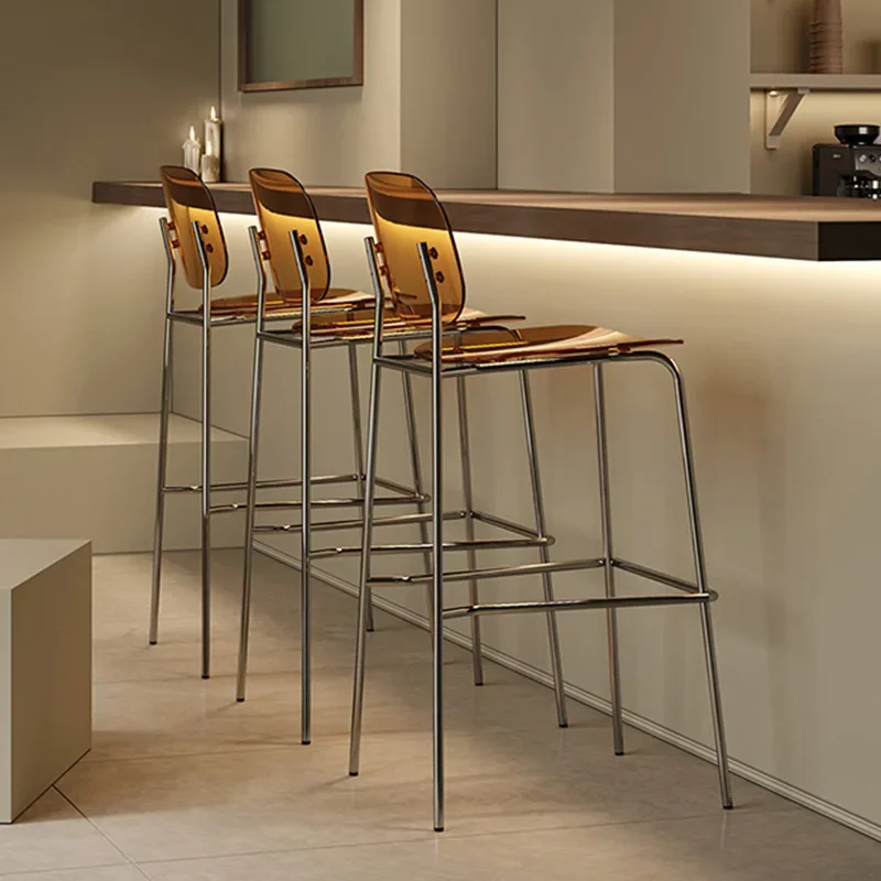 Nordic bar  ins style milk tea coffee shop backrest high stool small apartment home bar stool island