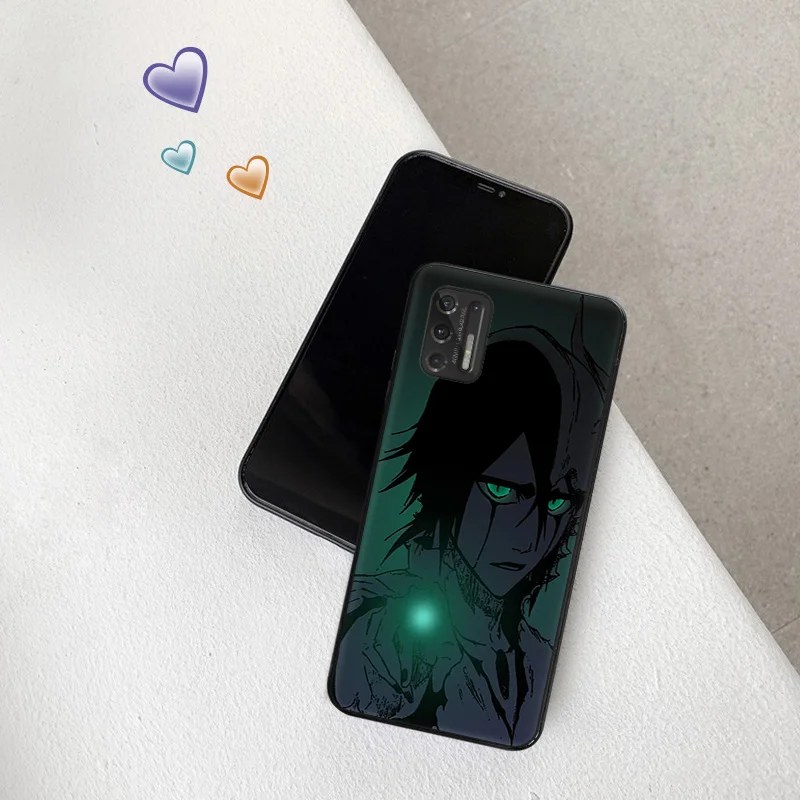 Soft Phone Cases For Motorola G53 G73 G9 G50 G51 G60 G71 G22 G32 G52 G72 Edge40 20 30 Cartoon Bleach Ichigo Black Matte Cover