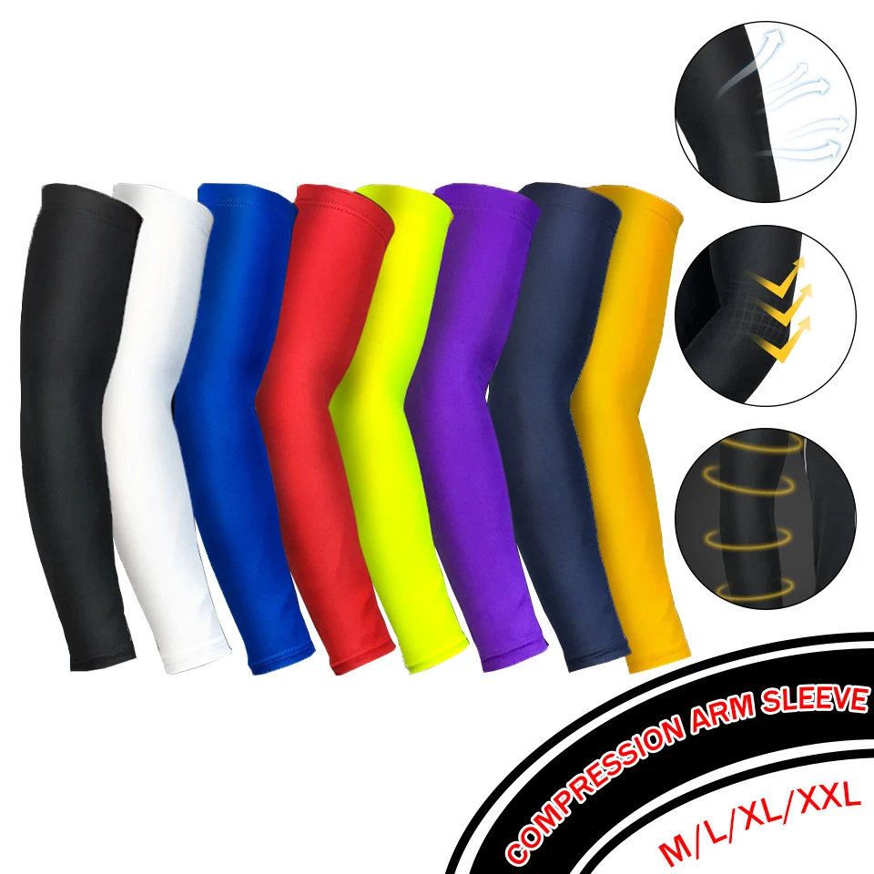 Sports Compression Arm Sleeve Basketball Cycling Arm Warmer Summer Running UV Protection Volleyball Sunscreen Bands