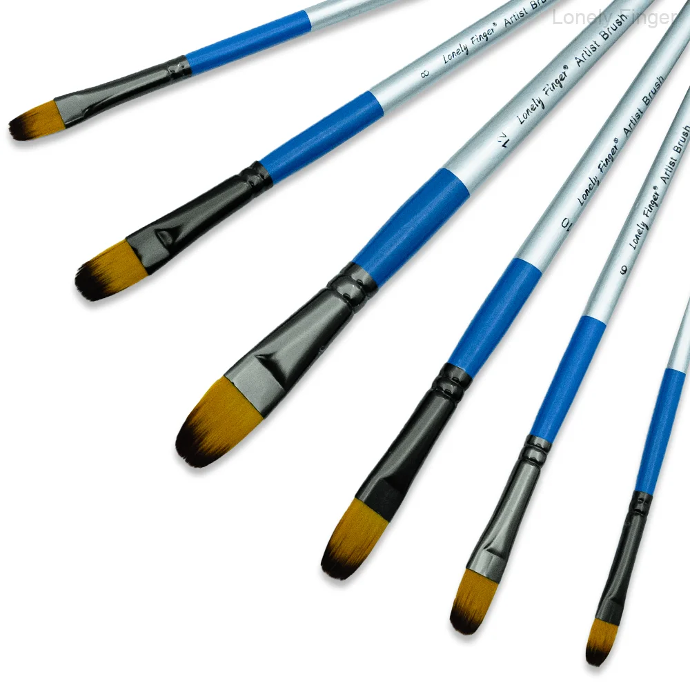 

6PCS Filbert Paint Brushes Set, Artist Brush for Acrylic Oil Watercolor Gouache Artist Professional Painting Kits with Synthetic