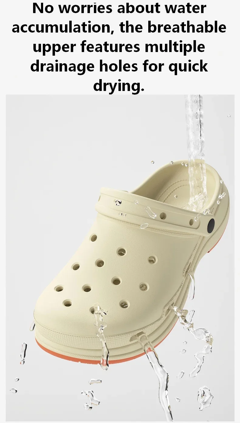 ZUOFU Unisex Klassische Zweifarbige EVA-Clogs, Rutschfeste Leichte Schuhe für Frühling und Sommer, für drinnen und draußen, Strand und Garten – Detail 3