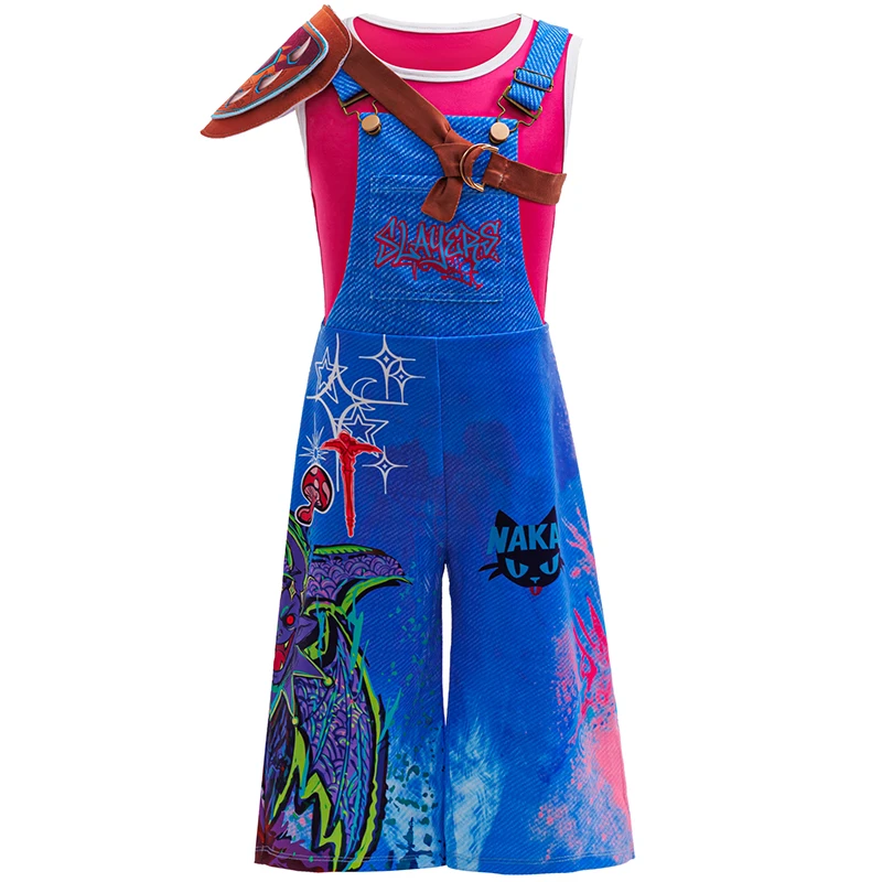 New Halloween children's suit cosplay cartoon graffiti sleeveless two-piece Halloween carnival performance costume