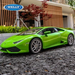 WELLY 1:24 Lamborghini Huracan LP610-4 Alloy Sports Car Model Diecasts Metal Toy Race Car Model Simulation Collection Kids Gifts