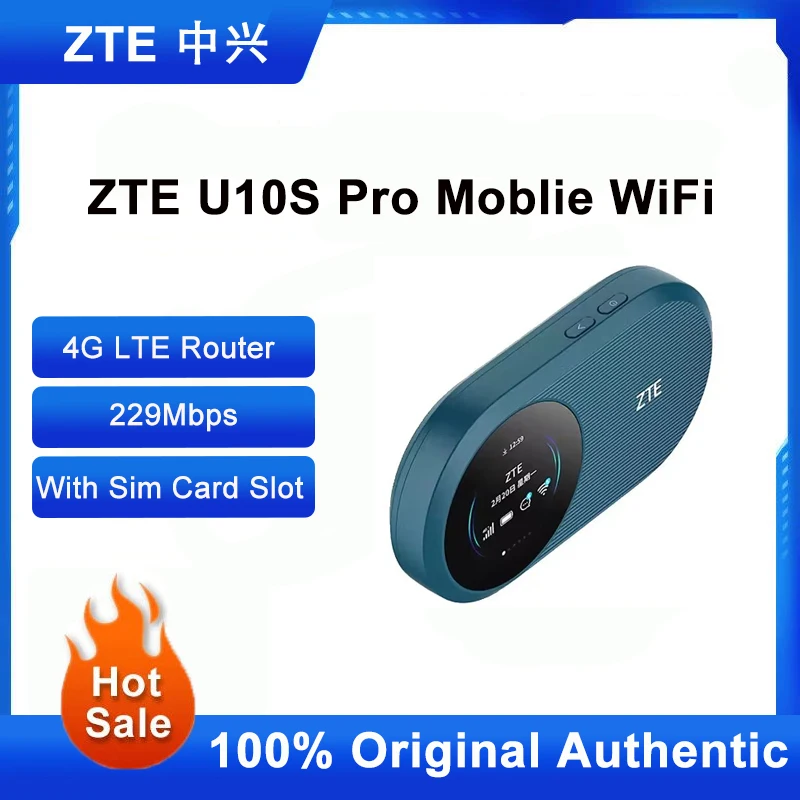 

ZTE U10S Pro 4G LTE Router 229Mbps Unlocked Mobile WiFi Mini Outdoor Modem Hotspot Pocket With Sim Card Slot 3000mAh Batter